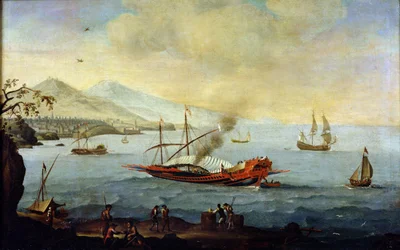 Galleon upplagd i hamn